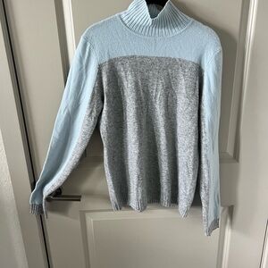 Light Blue and Gray Cashmere Sweater